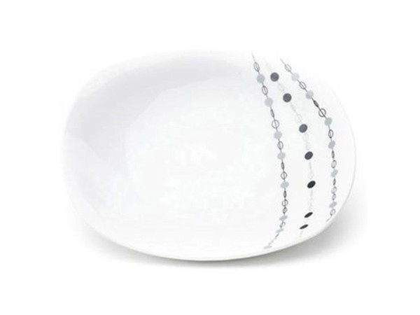 Artekko Bracelet Πιάτο Σούπας Λευκό με Σχέδιο Μαύρης Αλυσίδας απο Πορσελάνη Σετ/6 (23x23)cm