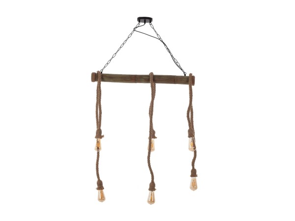 Artekko Hemp Rope Φωτιστικό Οροφής 6φωτο (Ε27) με Μαύρο Μέταλλο/Ξύλο/Σχοινί (80x10x130)cm Artekko Hemp Rope Φωτιστικό Οροφής 6φωτο (Ε27) με Μαύρο Μέταλλο/Ξύλο/Σχοινί (80x10x130)cm