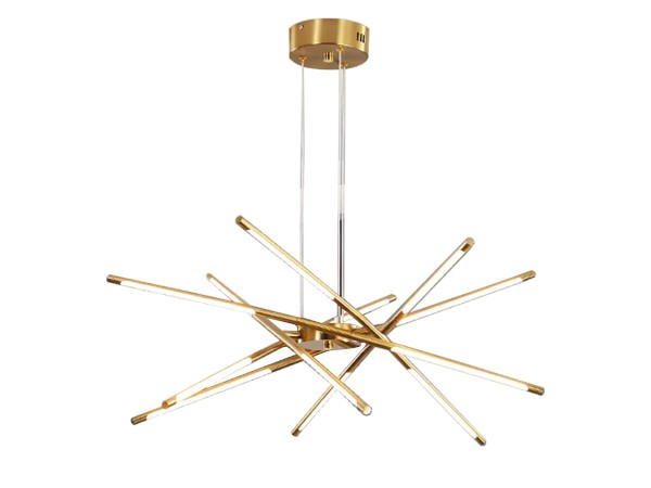 Artekko Iron Φωτιστικό Οροφής LED Χρυσό Μεταλλικό (80x80x60)cm 12w 3000K