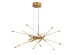 Artekko Iron Φωτιστικό Οροφής LED Χρυσό Μεταλλικό (80x80x60)cm 12w 3000K
