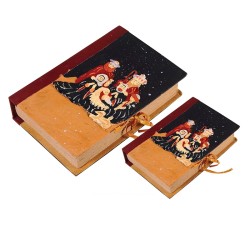 Artekko Book Χριστουγεννιάτικο Βιβλίο/Κουτί Χάρτινο Πολύχρωμο Σετ/2