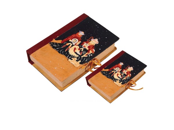 Artekko Book Χριστουγεννιάτικο Βιβλίο/Κουτί Χάρτινο Πολύχρωμο Σετ/2