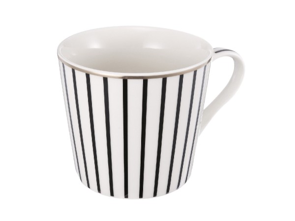 Artekko Iqorser Κούπα Bone China Πορσελάνη Λευκό/Μαύρο (13.5x9.5x9)cm