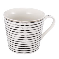 Artekko Iqorser Κούπα Bone China Πορσελάνη Λευκό/Μαύρο (13.5x9.5x9)cm