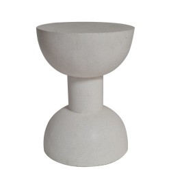 Artekko Solid Λευκό Βοηθητικό Τραπέζι από Terrazzo (51x51x70)cm