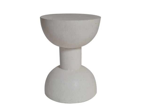 Artekko Solid Λευκό Βοηθητικό Τραπέζι από Terrazzo (51x51x70)cm
