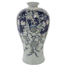 Artekko Bryn Διακοσμητικό Βάζο Πορσελάνη Μπλε Μπεζ (33x33x62)cm