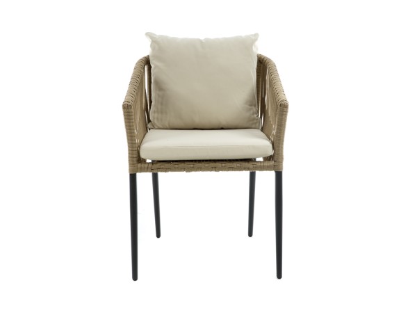 Artekko Καρέκλα από πλαστ. ραταν με μαξιλάρι (57x63x42)cm
