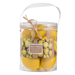 Artekko Lemons Διακοσμητικά Τεχνητά Λεμόνια από Φελιζόλ Κίτρινα (14x14x18)cm Σετ/10