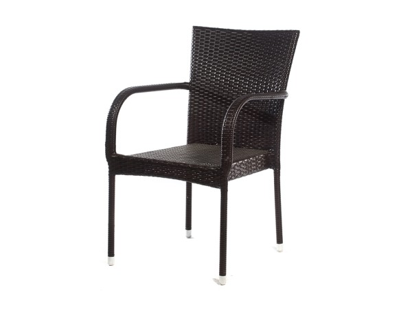 Artekko Uyops Καρέκλα από Πλαστικ. Ρατάν με Μπράτσο Καφέ Σκούρο (58x50x92)cm