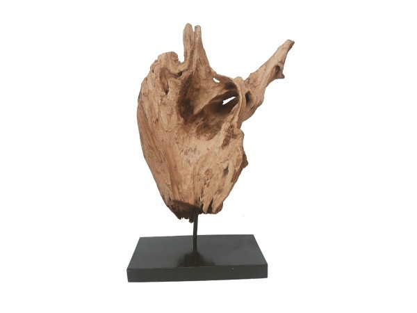 Artekko Woody Διακοσμητικό από Ξύλο Teak σε Μεταλλική Βάση (25x15x46)cm