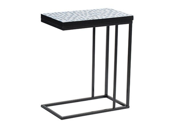 Artekko Ublaox Τραπέζι Βοηθητικό Πουα Μαύρο-Μπλέ (45x45x68)cm