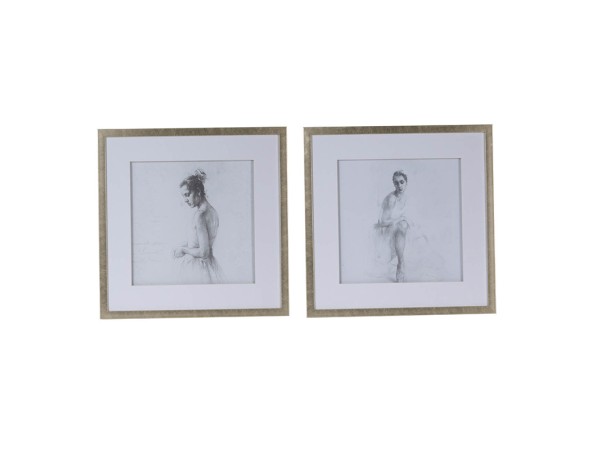 Artekko Ballet Dancer Πίνακας με Εκτύπωση Σετ 2 Τεμαχίων (50x50)cm