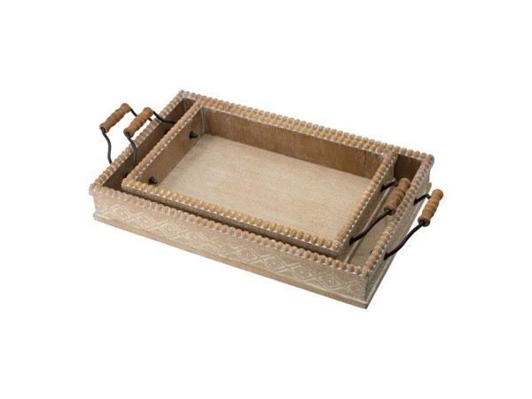 Artekko Tray Δίσκος Διακοσμητικός Ξύλινος Καφέ Σετ/2 (49x25.5x8.5)cm Artekko Tray Δίσκος Διακοσμητικός Ξύλινος Καφέ Σετ/2 (49x25.5x8.5)cm