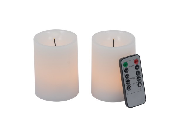 Artekko Flame Κερί Led με Τηλεχειριστήριο Κερί Λευκό (7.6x7.6x10.2)cm Σετ/2 Artekko Flame Κερί Led με Τηλεχειριστήριο Κερί Λευκό (7.6x7.6x10.2)cm Σετ/2