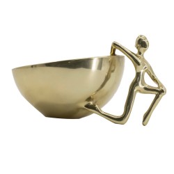 Artekko Figurine Διακοσμητικό Μπολ Μεταλλικό Χρυσό (17.8x13.3x10.5)cm