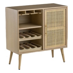 Artekko Cons Μπουφές Κάβα MDF Ψάθα Φυσική Απόχρωση (75x36x78)cm