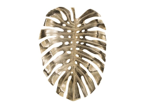 Artekko Monstera Πιατέλα Αλουμινίου Χρυσή (63x44x5)cm