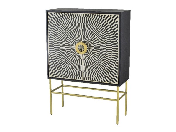 Artekko Sunray MDF Ασπρόμαυρος Μπουφές σε Χρυσή Μεταλλική Βάση με Κοκκάλινη Πρόσοψη (100x40x140)cm Artekko Sunray MDF Ασπρόμαυρος Μπουφές σε Χρυσή Μεταλλική Βάση με Κοκκάλινη Πρόσοψη (100x40x140)cm