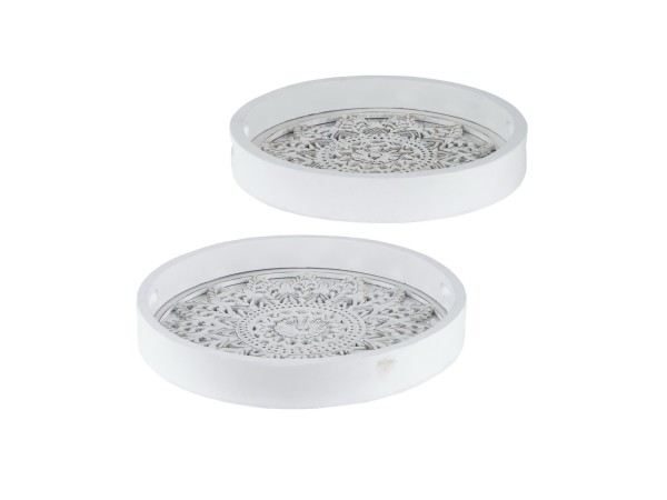 Artekko Tray Διακοσμητικός Δίσκος MDF Λευκό (45x45x6)cm