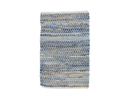 Artekko Jute Μπλε Άσπρο Χαλί από Γιούτα (61x92x1)cm