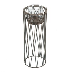 Artekko Candle Holder Κηροπήγιο Μέταλλο Γκρι (14x14x33)cm