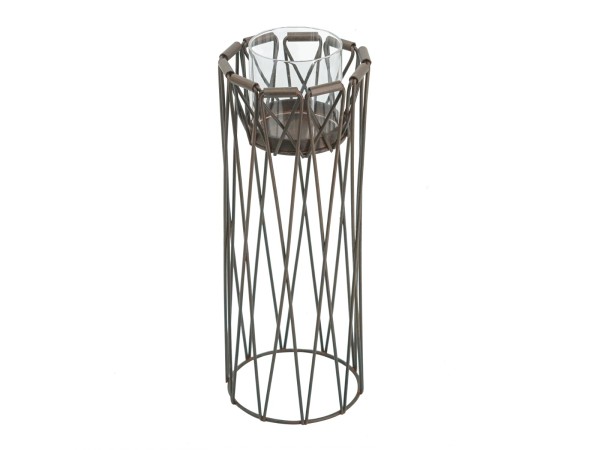 Artekko Candle Holder Κηροπήγιο Μέταλλο Γκρι (14x14x33)cm Artekko Candle Holder Κηροπήγιο Μέταλλο Γκρι (14x14x33)cm