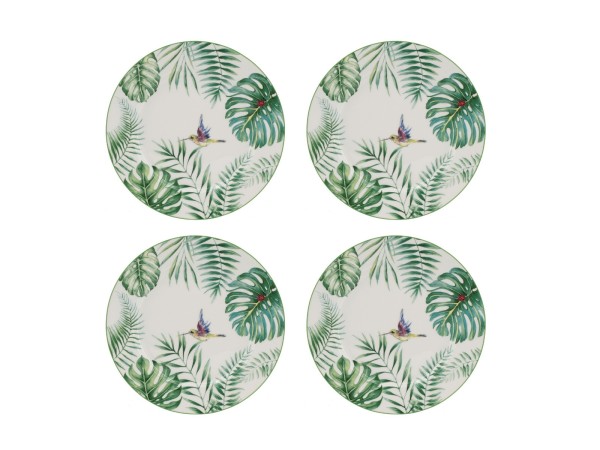 Artekko Tropical Πιάτα Φαγητού με Φύλλα Πήλινα Πράσινο (26.9x26.9x2)cm Σετ/4 Artekko Tropical Πιάτα Φαγητού με Φύλλα Πήλινα Πράσινο (26.9x26.9x2)cm Σετ/4
