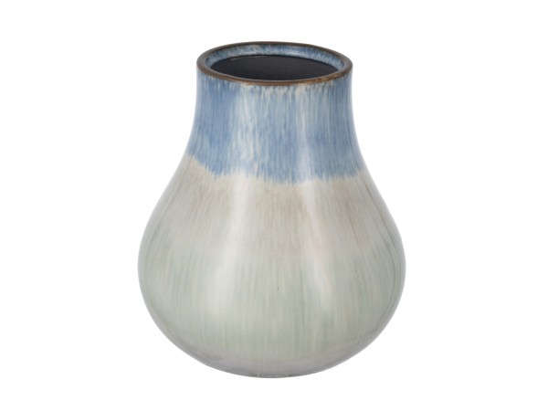 Artekko Silk Διακοσμητικό Βάζο Κεραμικό Μπεζ/Μπλε (23x23x25.5)cm Artekko Silk Διακοσμητικό Βάζο Κεραμικό Μπεζ/Μπλε (23x23x25.5)cm