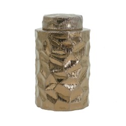 Artekko Lidded Διακοσμητικό Δοχείο Βάζο με Καπάκι Κεραμικό Μπρονζέ (15x15x25)cm