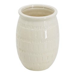 Artekko Silk Μπεζ Διακοσμητικό Κεραμικό Βάζο (20.5x20.5x28)cm