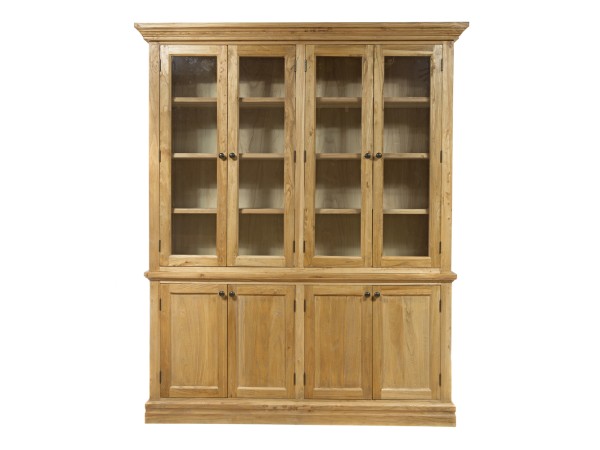 Artekko Βιτρίνα με ντουλάπι από ξύλο μασίφ (180x45x220)cm