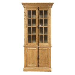 Artekko Βιτρίνα με ντουλάπι από ξύλο μασίφ (100x45x220)cm
