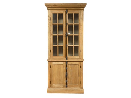 Artekko Βιτρίνα με ντουλάπι από ξύλο μασίφ (100x45x220)cm