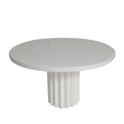 Artekko Solid Λευκή Τραπεζαρία από Terrazzo (Φ120x76)cm