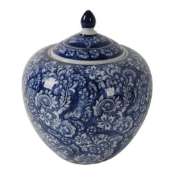 Artekko Melania Βάζο με Kαπάκι Πορσελάνη Άσπρο/Μπλε (45x24x24)cm