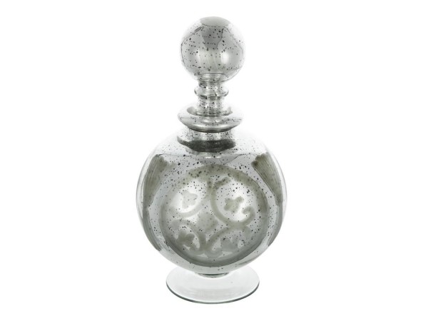 Artekko Antique Βάζο με Πώμα Γυάλινο Ασημί (15x15x28)cm