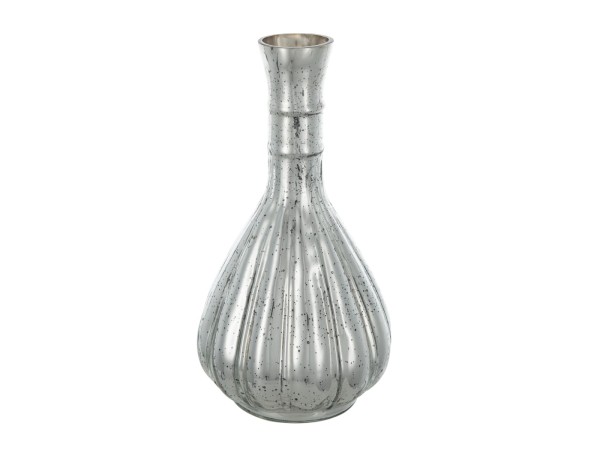 Artekko Silver Διακοσμητικό Βάζο Αντικέ Γυαλί Ασημί (12.5x12.5x25)cm