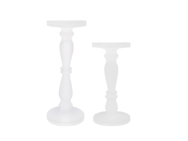 Artekko Frosted Κηροπήγειο Γυάλινο Λευκό (13x13x35.5)cm Σετ/2 Artekko Frosted Κηροπήγειο Γυάλινο Λευκό (13x13x35.5)cm Σετ/2