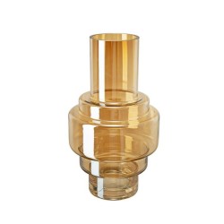 Artekko Glassy Βάζο Γυάλινο Μελί (19.5x19.5x35)cm