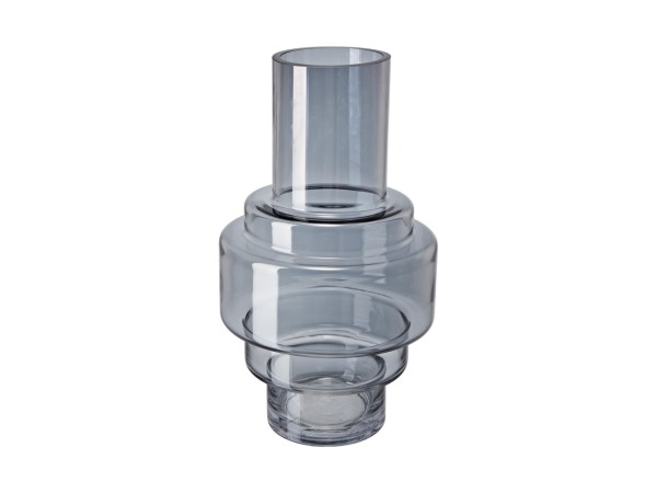 Artekko Fluted Διακοσμητικό Βάζο Ημιδιάφανο Γκρι (19.5x19.5x35)cm