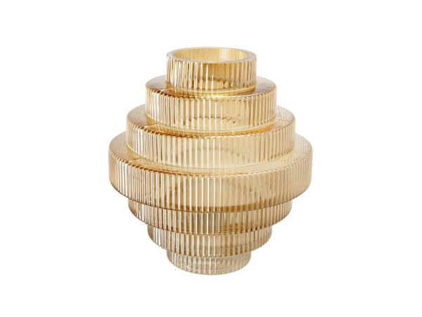 Artekko Fluted Διακοσμητικό Βάζο Ημιδιάφανο Κίτρινο (23x23x25)cm Artekko Fluted Διακοσμητικό Βάζο Ημιδιάφανο Κίτρινο (23x23x25)cm
