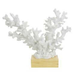 Artekko Coral Διακοσμητικό Κοράλλι σε Βάση Ρητίνη/Ξύλο Λευκό (34x13x29)cm