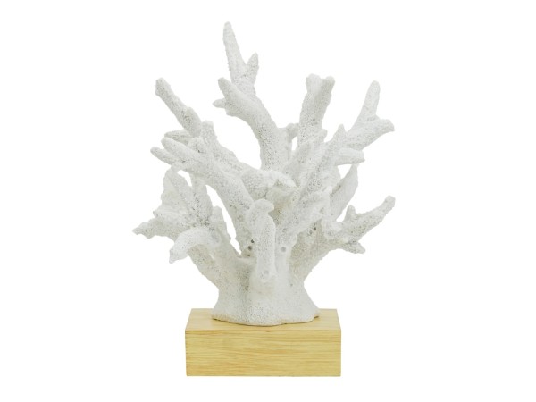 Artekko Coral Διακοσμητικό Κοράλλι σε Βάση Ρητίνη/Ξύλο Λευκό (26x33x31)cm