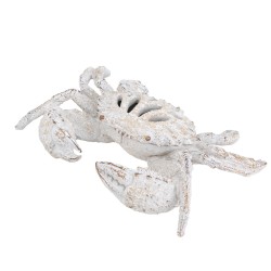 Artekko Coral Διακοσμητικό Επιτραπέζιο Κοραλλένιο Καβούρι Ρητίνη Λευκό (27.8x18.8x6.8)cm