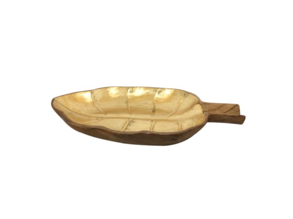 Artekko Woody Διακοσμητική Πιατέλα από Ξύλο Teak Φυσική Απόχρωση Χρυσό (40x26x6)cm Artekko Woody Διακοσμητική Πιατέλα από Ξύλο Teak Φυσική Απόχρωση Χρυσό (40x26x6)cm