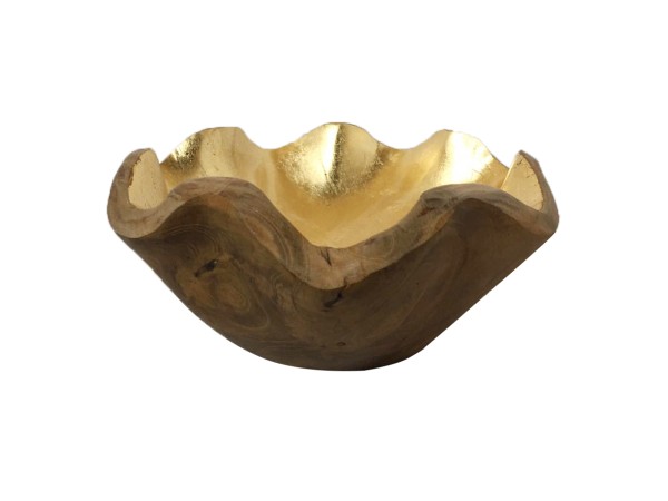 Artekko Woody Διακοσμητικό Μπολ από Ξύλο Teak Φυσική Απόχρωση Χρυσό (22x22x10)cm Artekko Woody Διακοσμητικό Μπολ από Ξύλο Teak Φυσική Απόχρωση Χρυσό (22x22x10)cm