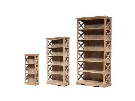 Artekko Brekri Βιβλιοθήκη Ξύλινη Σετ/3 (56x27x120)cm (72x33x150)cm (90x40x180)cm