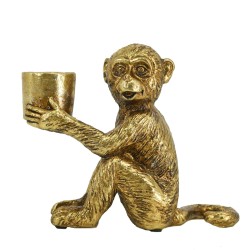 Artekko Monkey Κηροπήγιο Μαϊμού Ρητίνη Χρυσό (15.5x7x12.8)cm