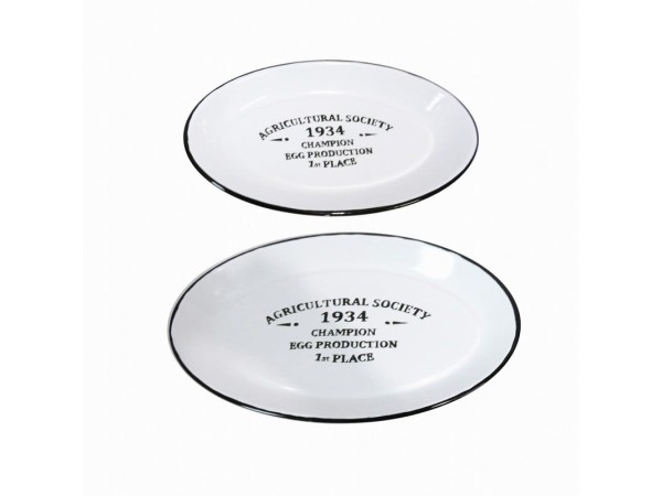 Artekko Fuvrue Πιατελες Εμαγιέ Λευκό/Μαύρο Σετ/2 (32x22x2.5)cm (29x18x2.5)cm Artekko Fuvrue Πιατελες Εμαγιέ Λευκό/Μαύρο Σετ/2 (32x22x2.5)cm (29x18x2.5)cm
